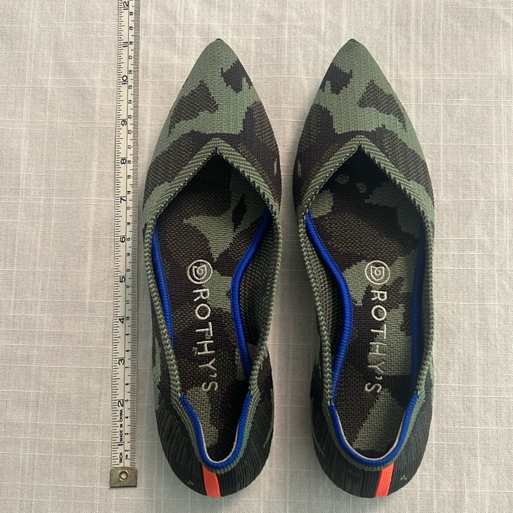 Rothy’s The Point in Olive Camo, Women’s 8.5